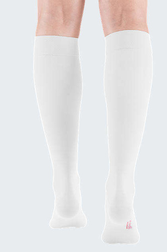 Podkolanówki uciskowe 2 stopnia mediven elegance białe, krótkie z zamkniętymi palcami